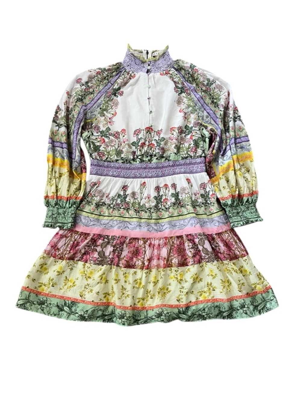 Alice + Olivia Lavinia Tiered Floral Print Mini Dress - Picture 2 of 16